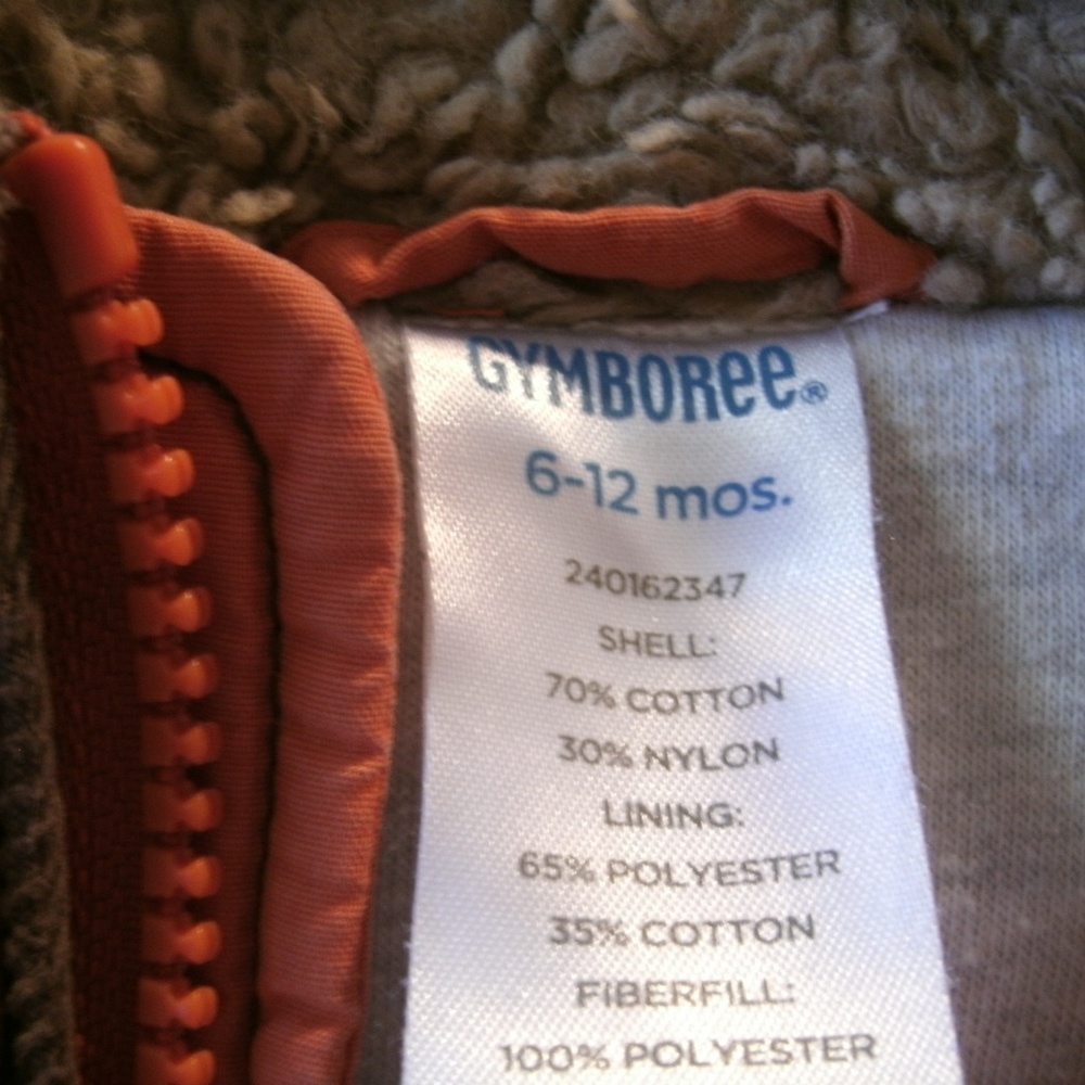 Gymboree Boys Puffer Vest Camper Orange 6-12 Months - Picture 3 of 9